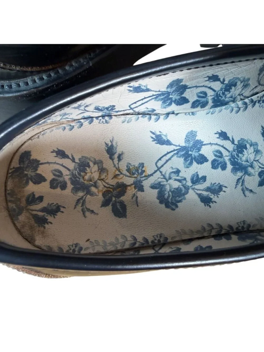 Gucci Cordovan Harald Black Leather Horsebit Lug Sole Loafers Size EU 37 US 7